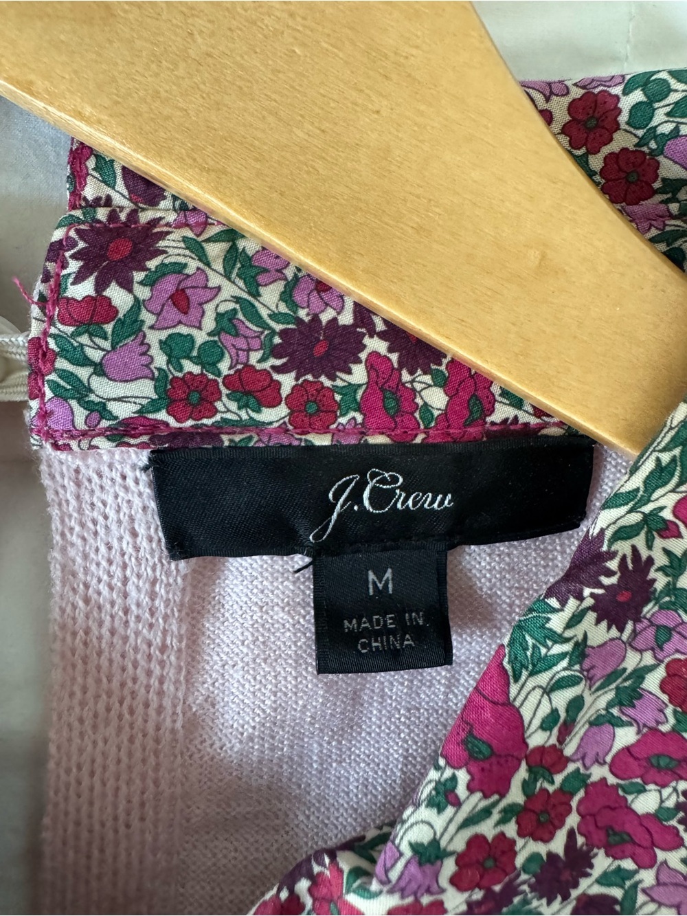 J. Crew Pink Sweater with Floral Collar - Picture 4 of 5